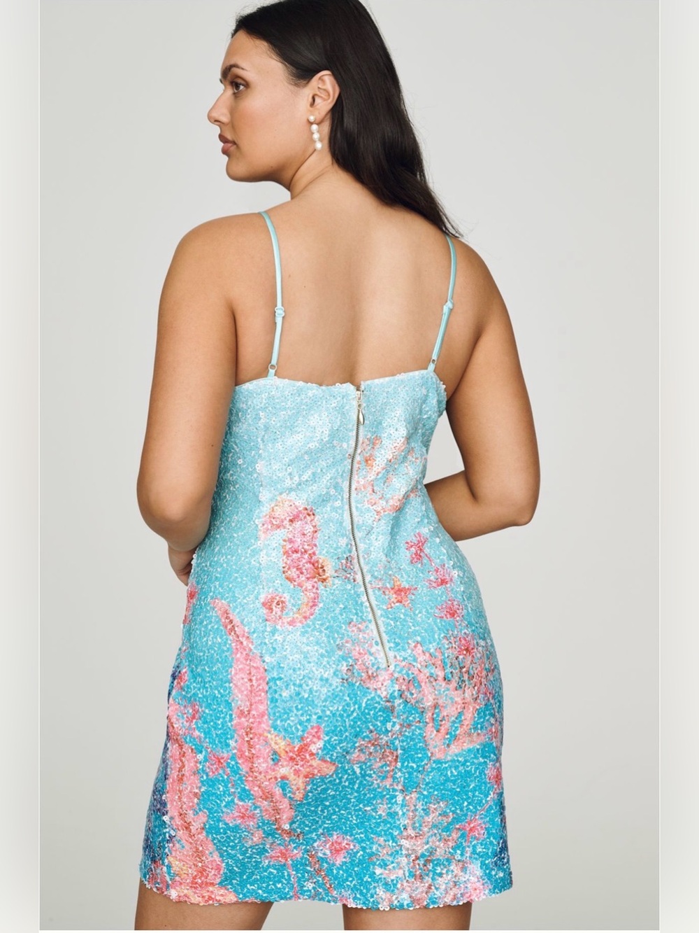 Elliatt Coral Sequin Mini Dress NWT - Picture 3 of 7